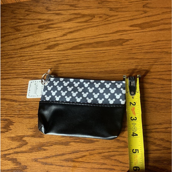 Minnie Mouse Coin Purse Wallet with Keyring- Black - Picture 3 of 4